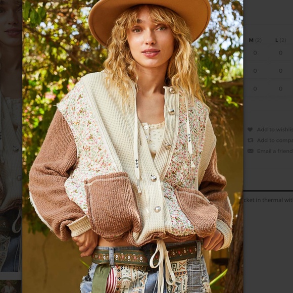 POL “ Chicago 5  “ POL Quilted Thermal Jacket with Waist String and Hood 80 - Picture 3 of 10